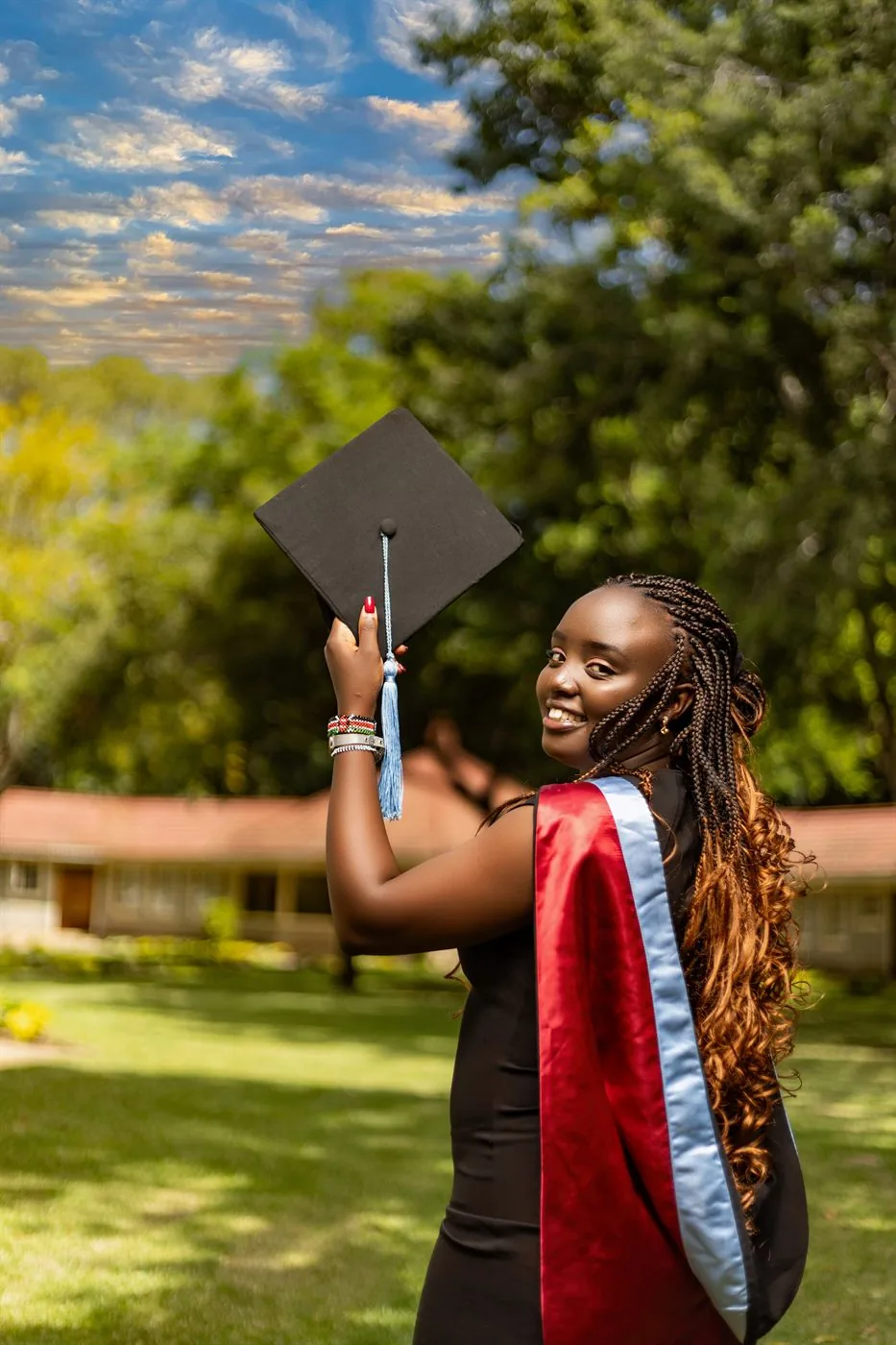 Graduation portrait outdoors