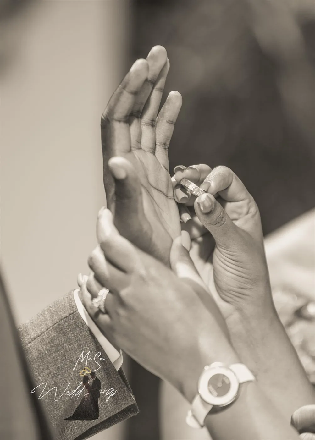 Wedding rings on hand